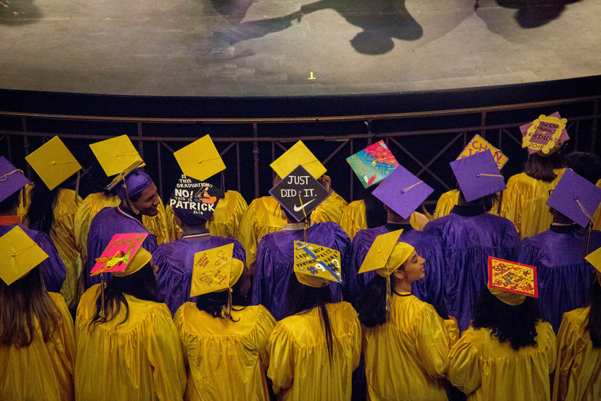 Graduating seniors won&rsquo;t be able to enjoy the usual rites of passage, like IN-Tech&rsquo;s 2018 graduation seen here, at least not right now. The city&rsquo;s education board decided not to allow in-person graduations, though some schools, like the Bronx School of Law and Finance, have opted to slate their ceremonies for later in the year.