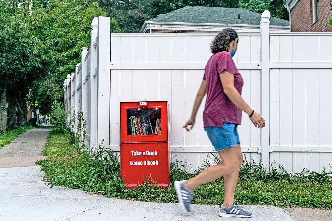 Home from college during the coronavirus pandemic, Daniella Needleman and Eliana Padwa came up with an idea: Installing a free library in Riverdale, so their neighbors could find new books even when the New York Public Library remained closed.