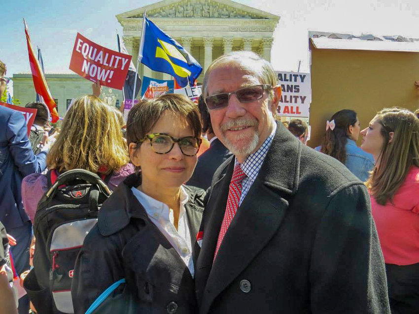 George and RoseAnn Hermann have been fighting for LGBT rights for many years. And they&rsquo;ve seen those rights come a long way &mdash; including this moment just before the landmark U.S. Supreme Court decision in Obergefell v. Hodges, which legalized same-sex marriage on the federal level in the United States.