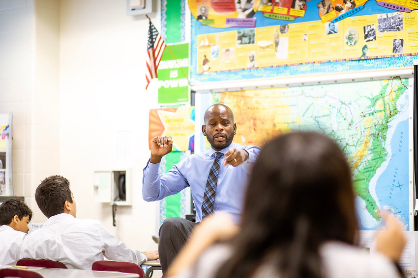 Michael Simmon teaches eighth grade U.S. history at IN-Tech Academy on Tibbett Avenue. And his classroom &mdash; the physical one and the virtual one &mdash; is becoming a space where students can discuss racial justice issues as well.