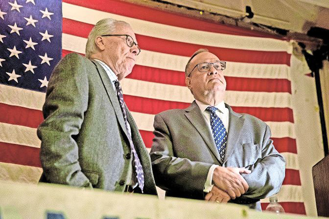 How much power was the Benjamin Franklin Reform Democratic Club ready to cede to its president Michael Heller, right? Depending on who you asked, it ranges from only what&rsquo;s necessary from people like vice president Bruce Feld, left, to unilateral control from others.