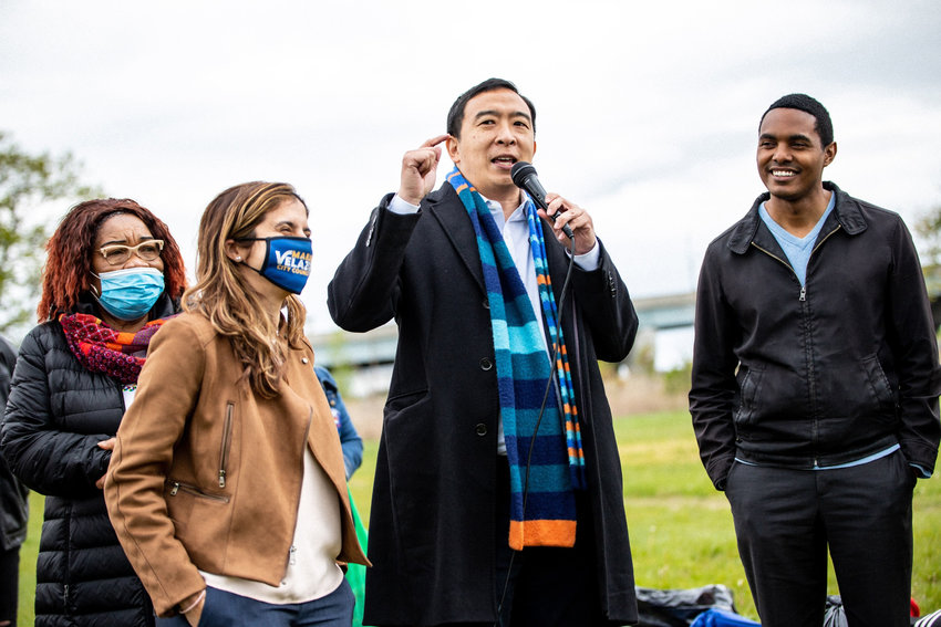 With city council candidate Marjorie Velazquez and U.S. Rep. Ritchie Torres by his side, Andrew Yang makes yet another stop in the Bronx as part of his push to become New York City&rsquo;s next mayor.