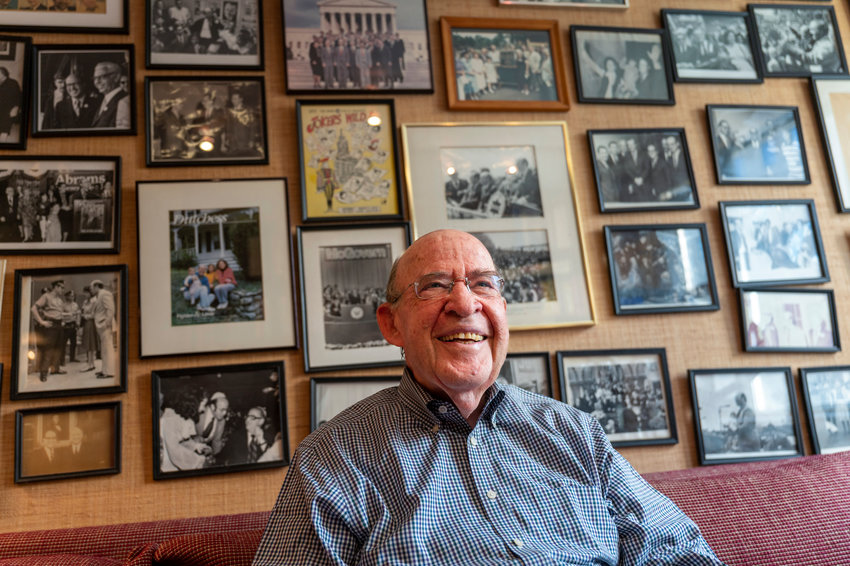 Former New York state attorney general Robert Abrams surrounds himself with many pictures of his life and career in his study. His memoir, &lsquo;The Luckiest Guy in the World,&rsquo; shares Abrams&rsquo; long career in politics, focusing on his time as state attorney general. Abrams says he changed the nature of the office from simply defending the state government to instead advocating for people&rsquo;s rights.