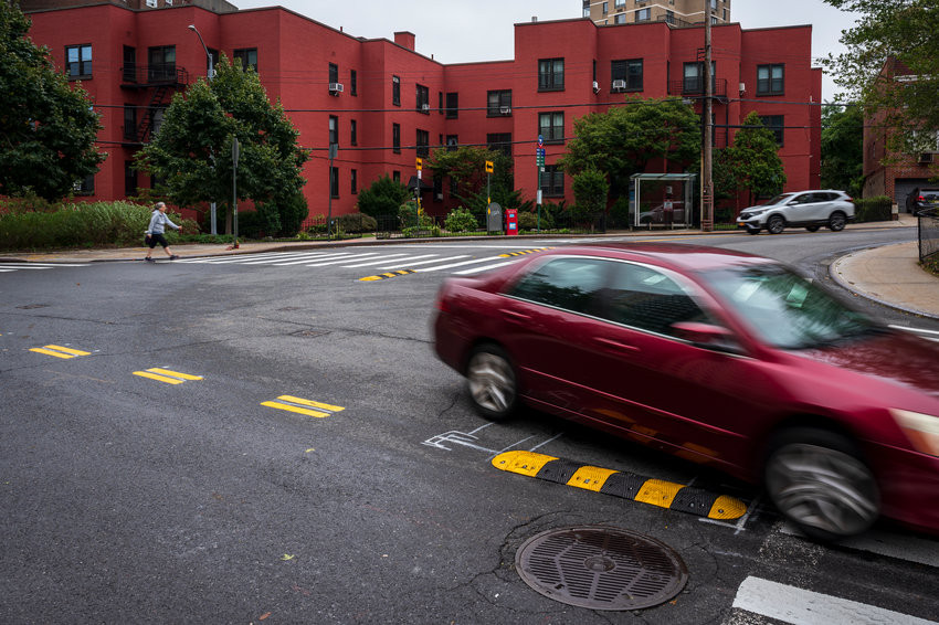 The city&rsquo;s transportation department recently added left-turn &lsquo;calming measures&rsquo; resembling mini-speed bumps and repainted the crosswalks at the intersection of Kappock Street and Johnson Avenue. These changes came after a wave of outcry after an express bus driver struck and killed prominent neighborhood resident Ruth Mullen while she traversed the crosswalk.