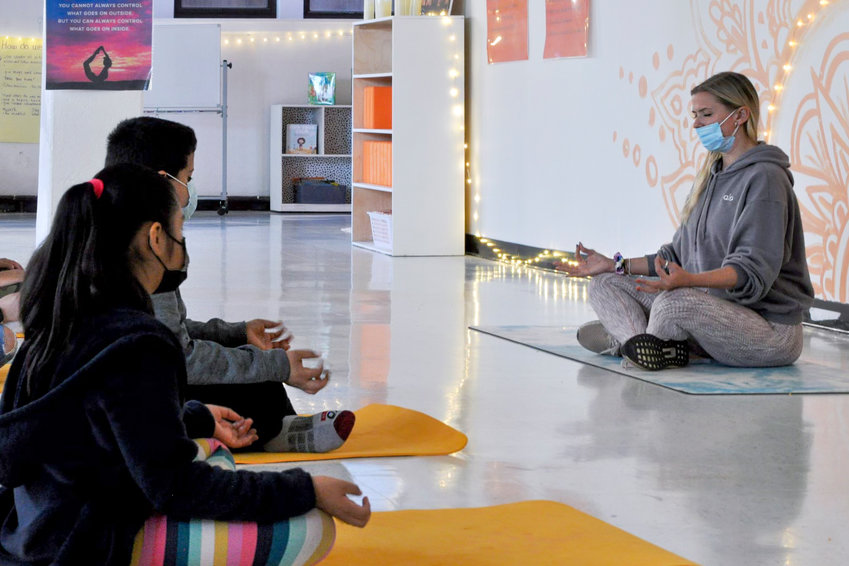 Many students and even some members of the staff prefer to start their busy school days inside of P.S. 207&rsquo;s Zen room, which opened at the school this past summer. Caitlin Cepeda leads her fourth-grade class in an exercise to calm their mind inside the Zen room.