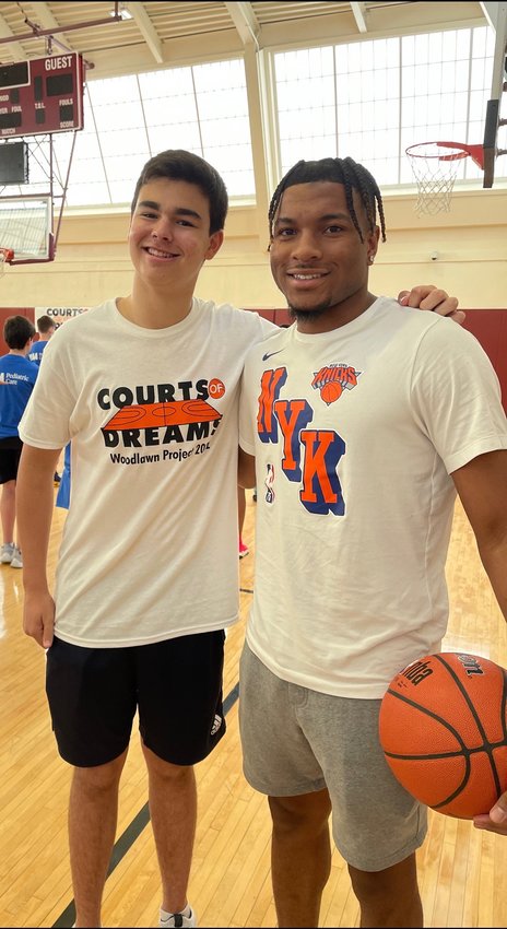 Danny Cornstein is just 16 years old, hosting a basketball clinic last month with Miles McBride of the New York Knicks, as well as former NBA players John Starks and Samuel Dalembert.