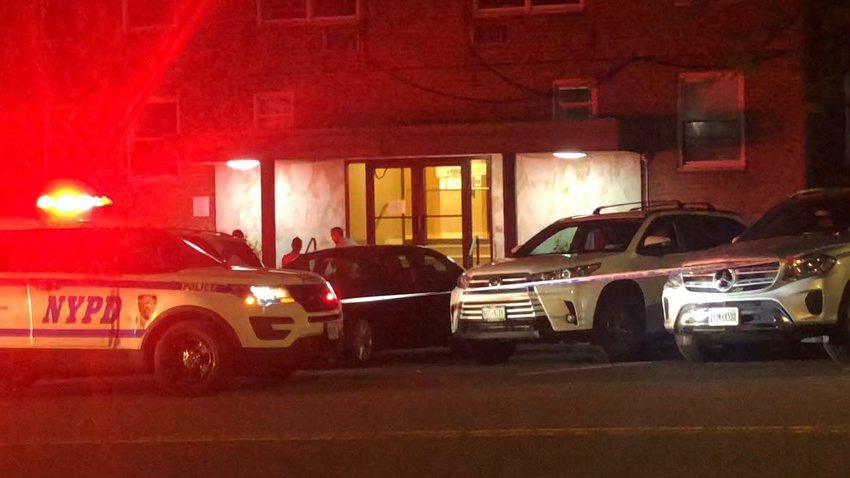 New York Police officers from the 50th precinct responded to a shooting outside 3800 Independence Avenue early Saturday morning where they found a NYPD auxiliary officer with a gunshot wound to the left leg.