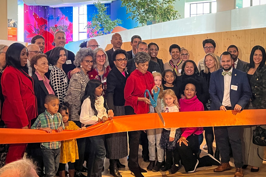 Past and present local electeds, city agency officials, donors, and board members gathered with the staff of the Bronx Children&rsquo;s Museum to witness Sonia Manzano, who plays Maria on Sesame Street, cut the ribbon in the museum&rsquo;s new space at 725 Exterior St. on Nov. 16.