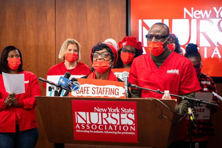 NYSNA New York City private sector nurses announced that they voted overwhelmingly &ndash; nearly 99% &ndash; to authorize a strike. More than 14,000 of the 17,000 nurses whose contracts expired on Dec. 31 completed their authorization vote. As of press time, New York-Presbyterian nurses reached an agreement.