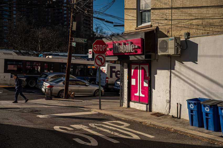 The T-Mobile on Riverdale Ave that was recently burglarized on Wednesday 8, 2023.