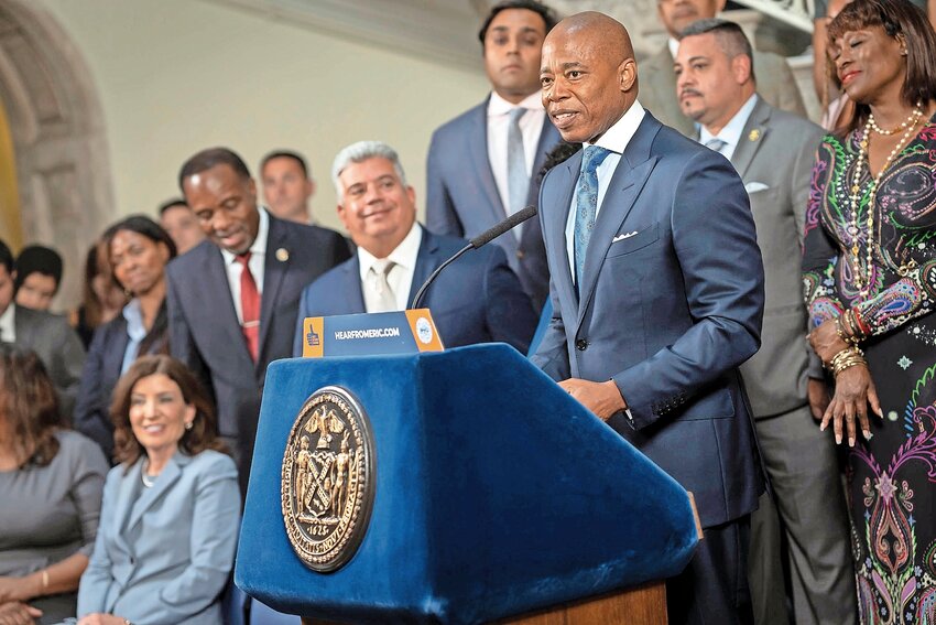 Mayor Eric Adams is in the middle of an immigration crisis, but maybe now migrants sleeping on the floor of New York&rsquo;s city intake center will catch the White House&rsquo;s attention. Adams has repeatedly asked the Biden administration for help such as expediting work authorization orders and sending enough aid.