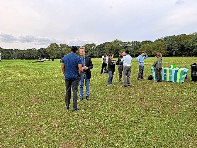 Members of the public begin showing up to a family fun day at Van Cortlandt Park last Friday in anticipation of a Star Wars movie, but instead go to celebrate a victory for the neighborhood as the proposed cricket stadium plan fell through.