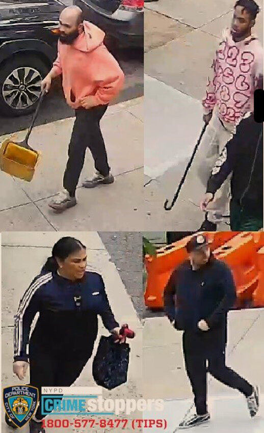 The New York Police Department is asking for help in locating four people who allegedly assaulted three male teens on Independence Avenue last month. NYPD asks the public to call its Crime Stoppers hotline with any tips.