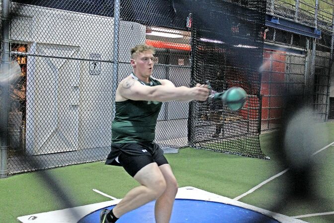 Alex Kristeller has only been throwing weights on the Division One level since this winter after transferring to Manhattan College from Widener University in Chester, Pennsylvania. His path to Riverdale started through a connection to volunteer assistant coach Paddy McGrath, and can wind up taking him to rare heights nationally.