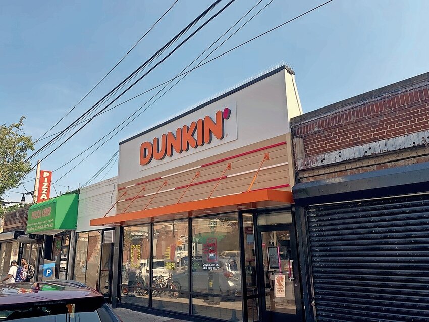 The West 235th Street store&rsquo;s outside logo has been updated to reflect the 2018 company name change from Dunkin&rsquo; Donuts to simply Dunkin.&rsquo;