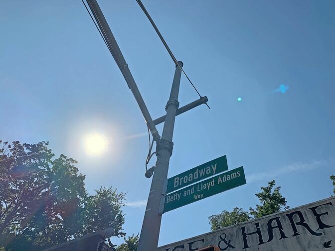 A section of Broadway has been rebranded to include the names of the Lloyd&rsquo;s Carrot Cake founders