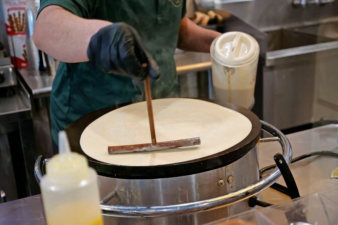 At Lava House on W. 238th Street, crepes are made to order.