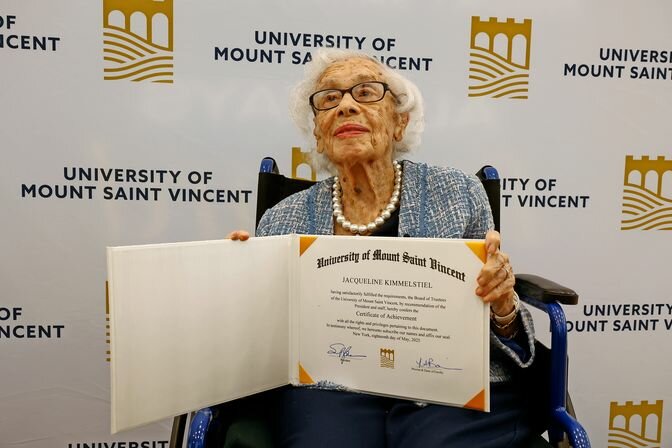 Jacquleine Kimmelstiel&rsquo;s wish was to go to school after her education was abruptly ended at the age of 12. At the age of 97, her wish came true. .