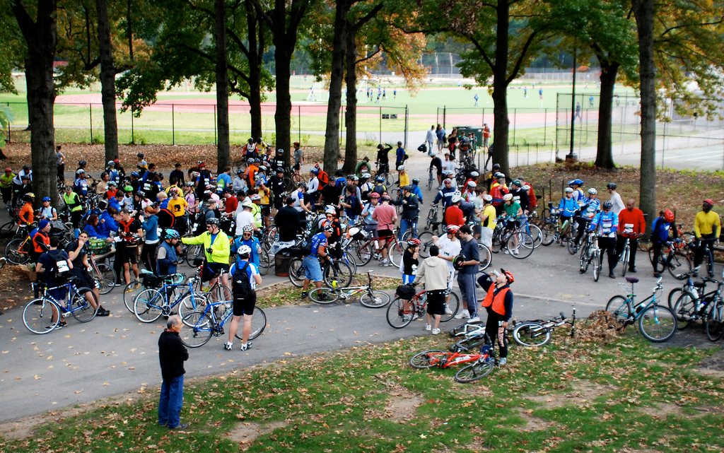 Van Cortlandt Park, at 242nd Street and Broadway, was used as a rest area for bicyclists in the 15th annual Tour de Bronx on Oct. 24, 2010.