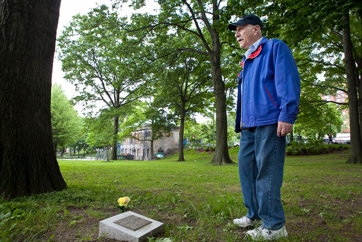Korean Veteran and Kingsbridge resident Herb Barret, takes a walk in the newly renovated Memorial Grove in Van Van Cortlandt Park on June 1.