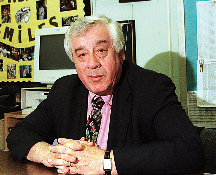 Milton Fein in his office at PS 7 in June 1998.
