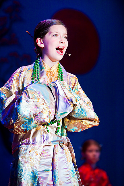 Leila Haller, 11, portrays Mulan, the plucky girl who saves her people from a Hunnic invasion.