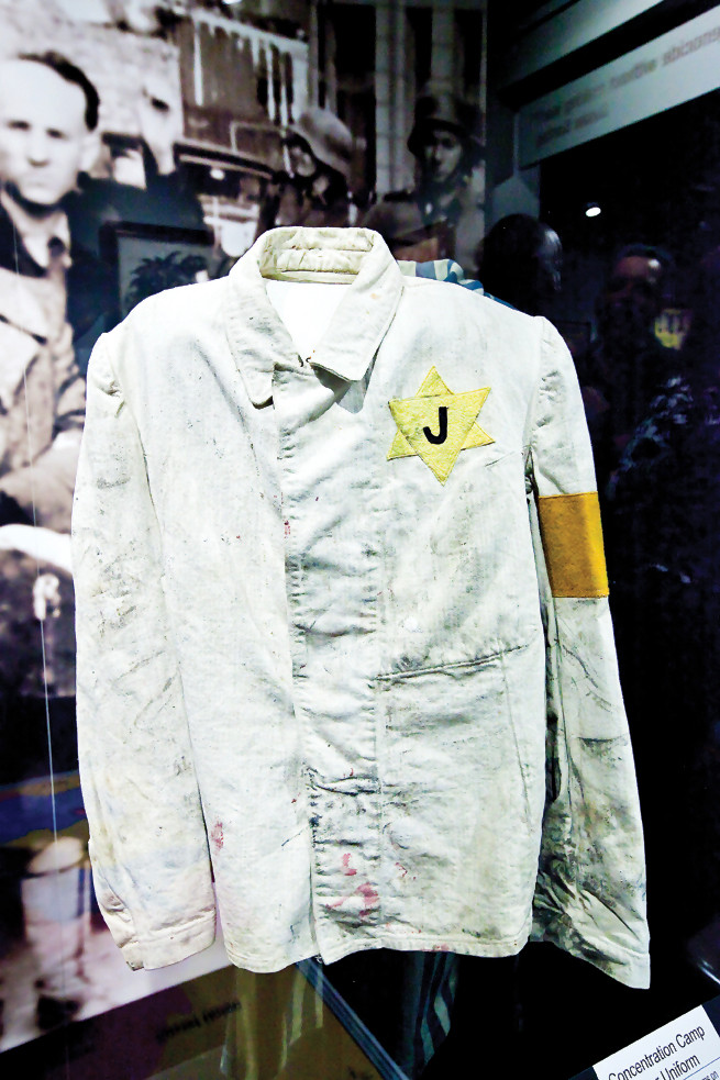 Sonderkommandos were a detail charged with burning corpses at concentration camps. A majority of the Sonderkommandos were Jewish, as the Star of David on the uniform above indicates.
