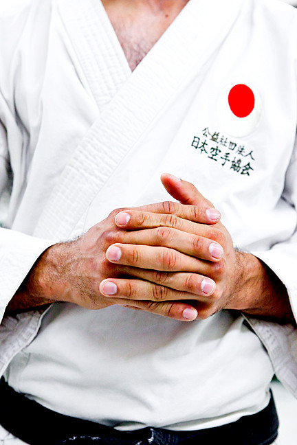 Sensei Jonas Filho, 28, at the Mosholu Montefiore Community Center Shotokan Karate class on Oct. 18.