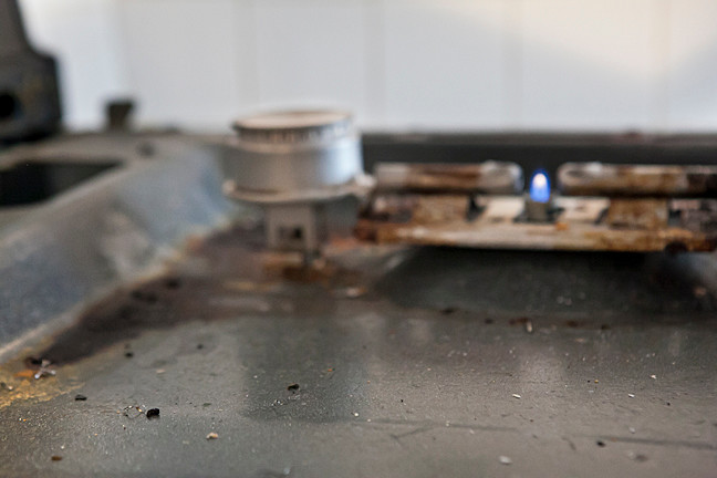 Rodents droppings  on the stove of  an apartment at 212 W. Kingsbridge Road on Nov. 7.