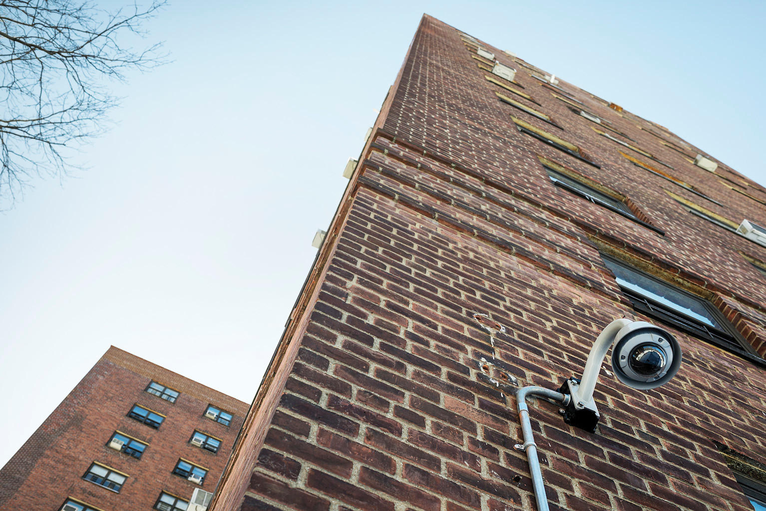 Part of the video camera system in the NYCHA Marble Hill Houses on West 230th Street, March 6.