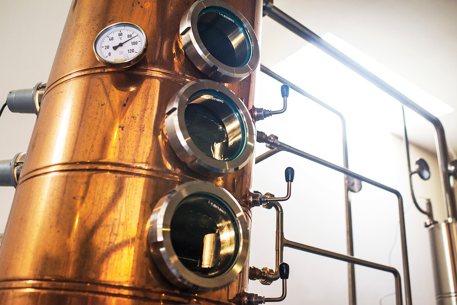 Whiskey is distilled in a copper still, custom made in Germany, at the Nahmias et Fils distillery in Yonkers.