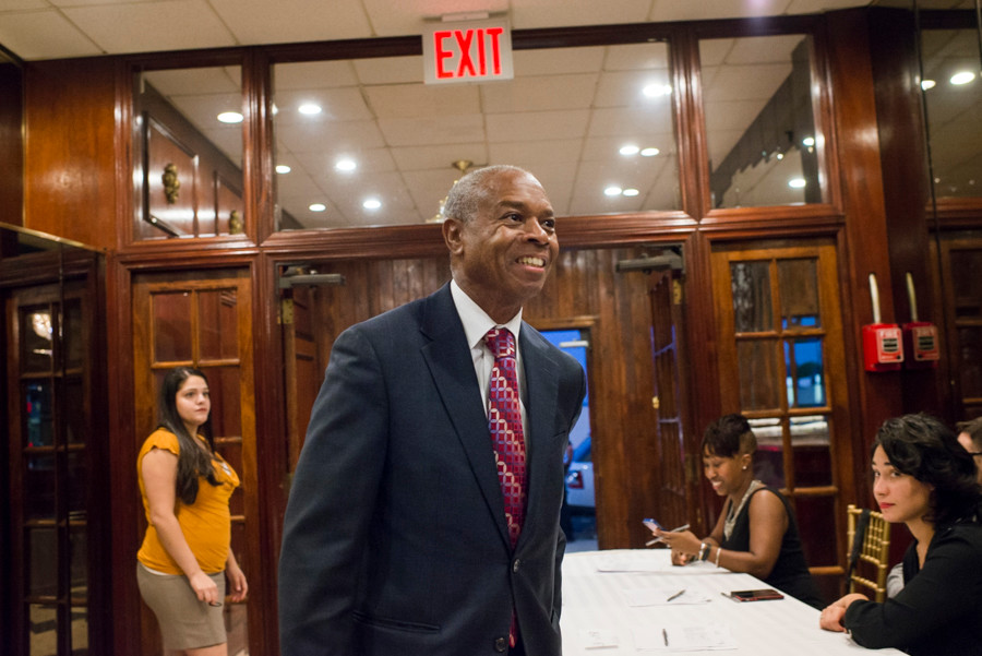 Outgoing Bronx District Attorney Robert Johnson arrives at Eastwood Manor on 3371 Eastchester Road on Sept. 24.