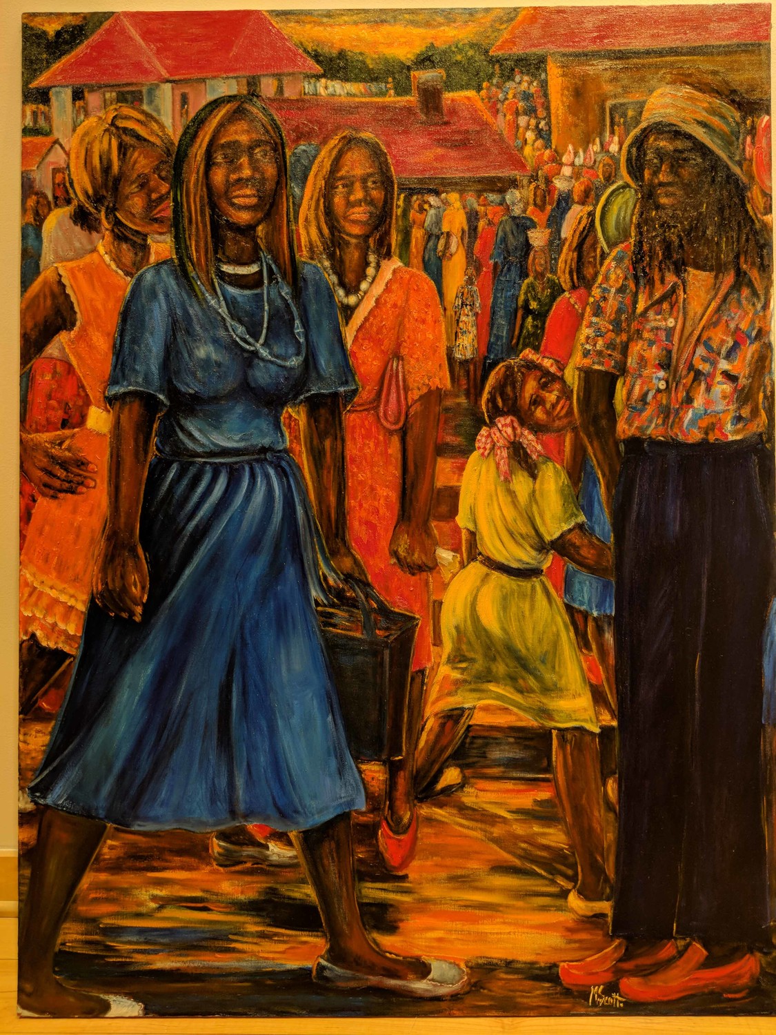 Madge Scott’s ‘Touching the Skies’ is one of the pieces featured in ‘The Way Back,’ an exhibit celebrating Black History Month at the Yonkers Public Library’s Riverfront Art Gallery. The exhibit runs through Feb. 21.