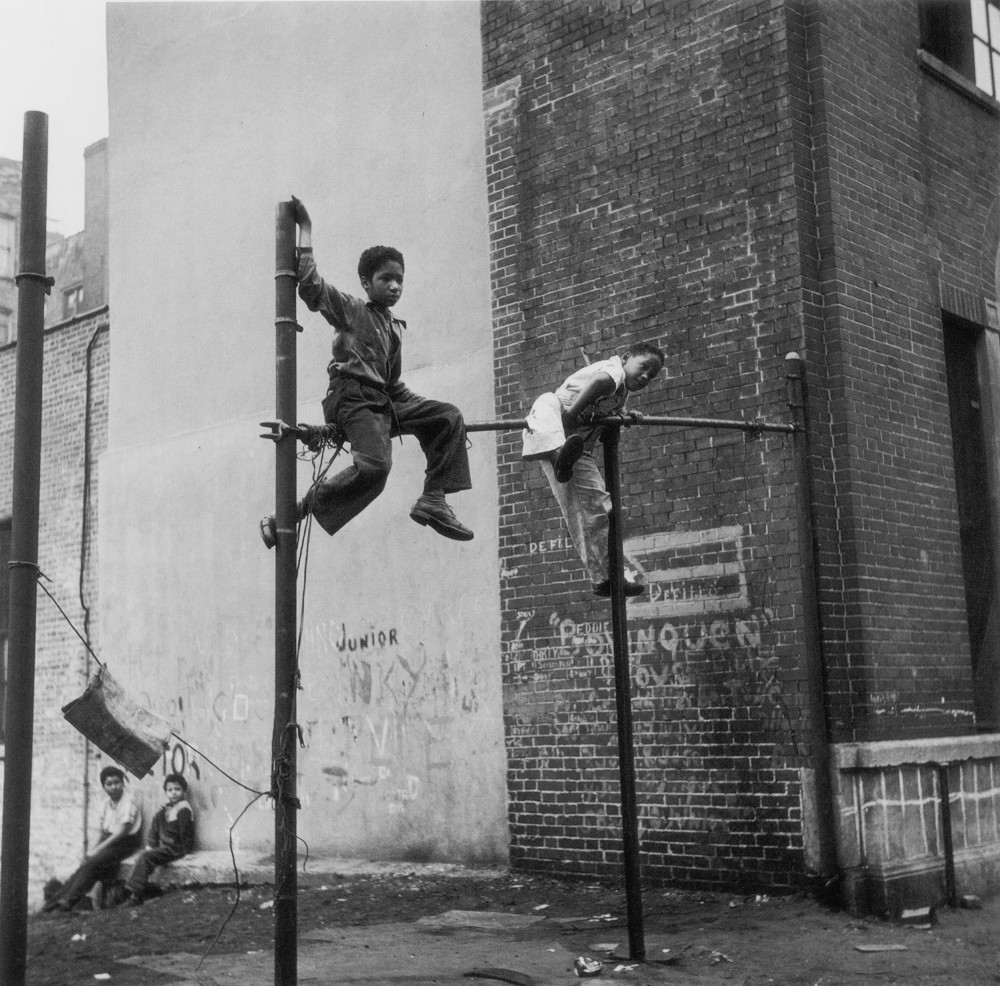 Vivian Cherry's images of children playing throughout New York City are often gritty in their aesthetic, reflecting the environment in which she was photographing.