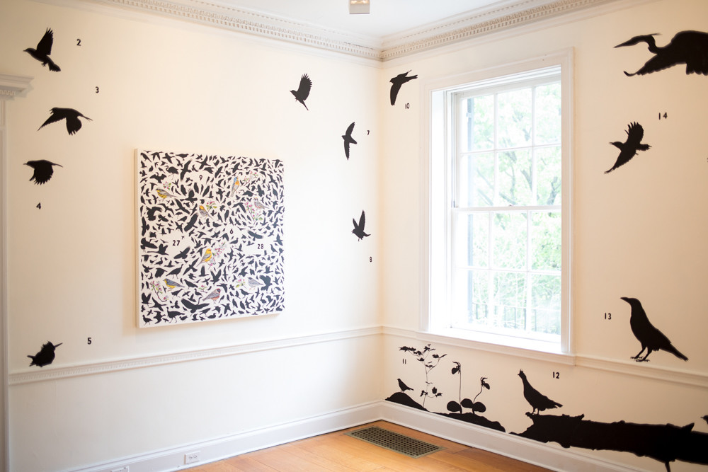 James Prosek created the installation ‘Spring at Wave Hill’ specifically for the gallery’s new exhibition. He gave each bird a number, but heightened the mystery by not providing a key.