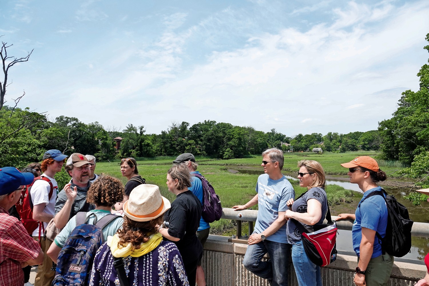 People take part in a tour of Lemon Creek on Staten Island led by NYC H2O, an organization that seeks to educate people about New York City's water system. NYC H2O will host a new walking tour in and around Marble Hill that will show the history of the Harlem Ship Canal on Aug. 4.