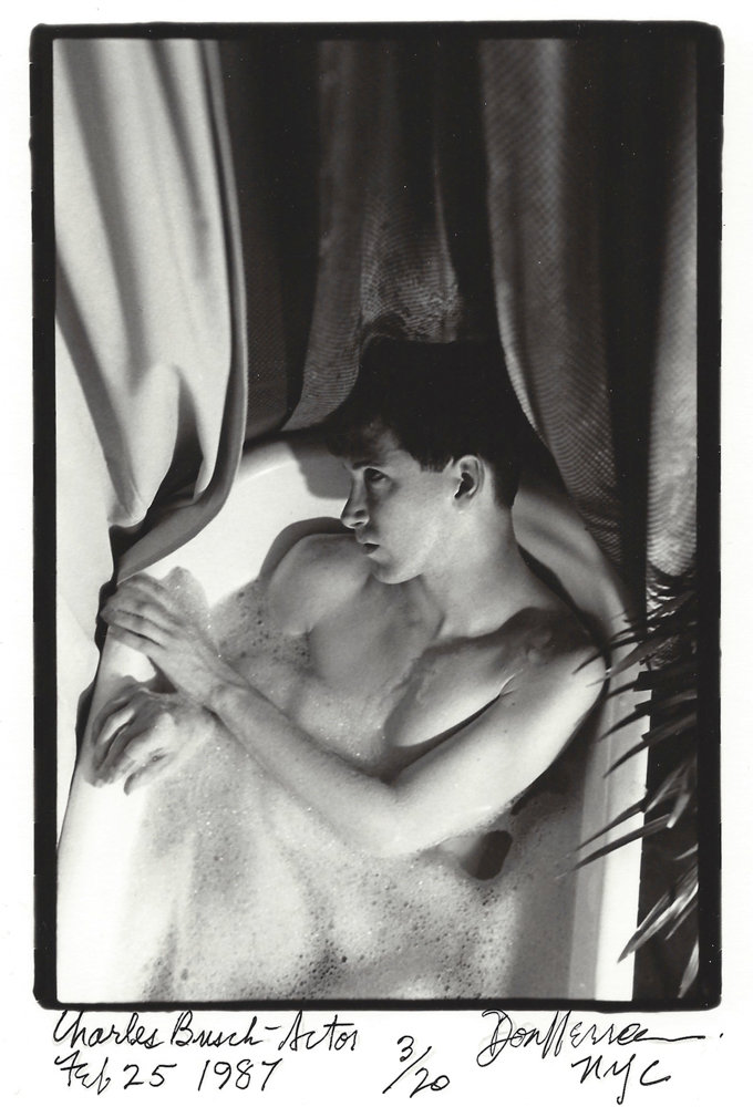 Don Herron photographed Charles Busch in his tub on Feb. 23, 1987. An actor, playwright and female impersonator, Busch had newfound success at the time with the off-Broadway production of ‘The Vampire Lesbians of Sodom.’ An exhibition of Herron’s series ‘Tub Shots’ is on display at Daniel Cooney Fine Art through Nov. 3.