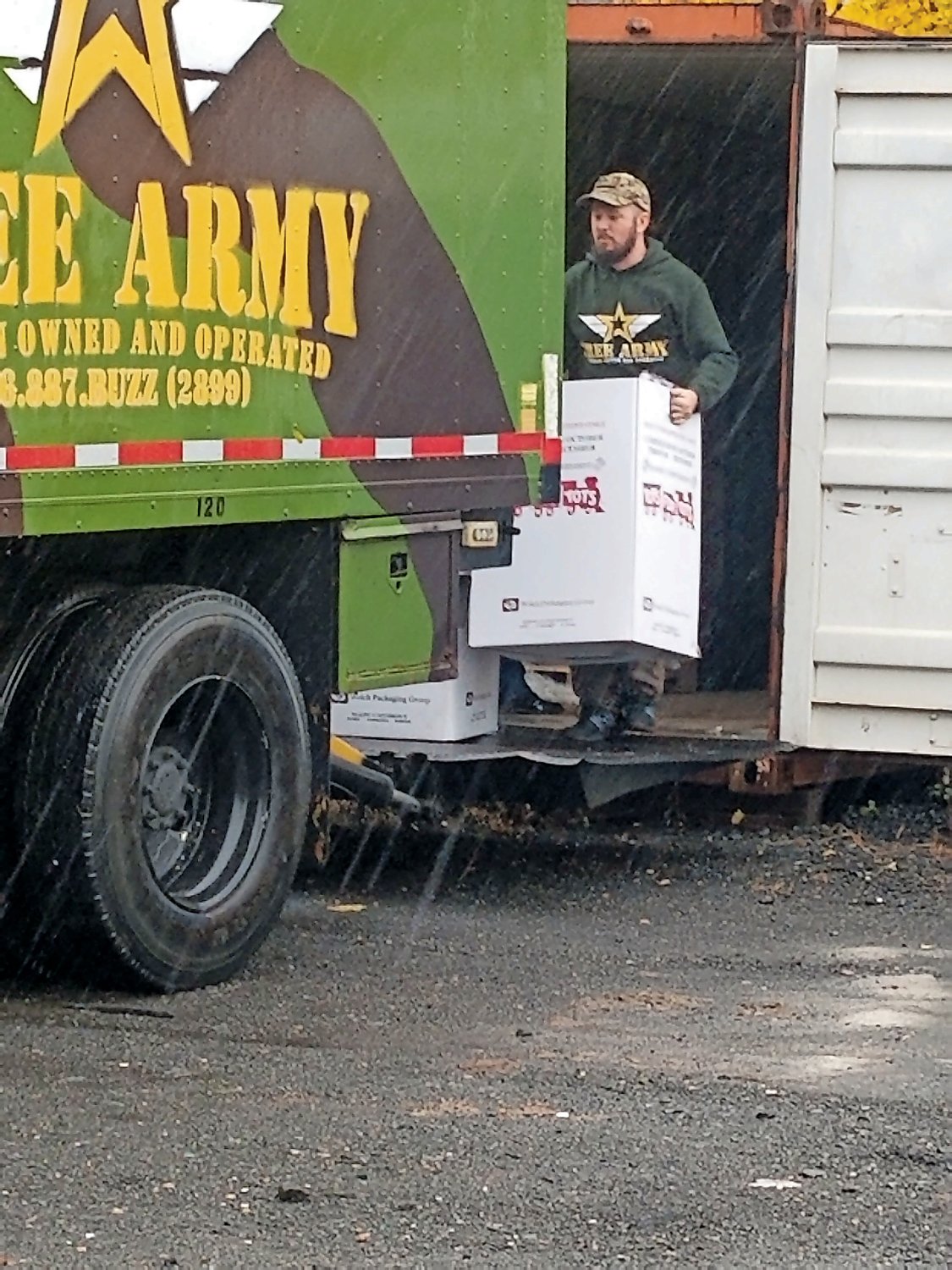 Tree Army, a company owned and operated by veterans, donates the use of its vehicles for the Marine Corps' Toys for Tots program.