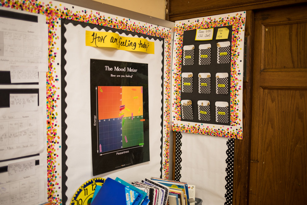 P.S. 95 Sheila Mencher has incorporated mood meters into its classrooms to help students work on their social and emotional development. Throughout the day, students place their names on certain parts of the mood meter to indicate how they’re feeling.