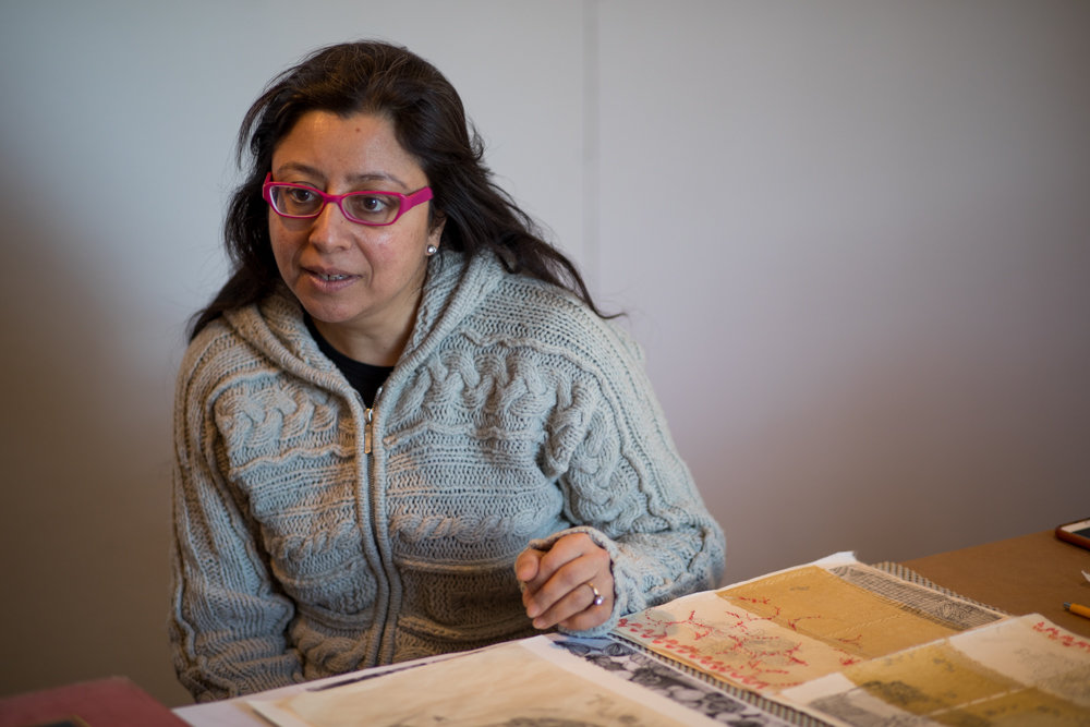 Nandini Chirimar talks about her drawing and work with Japanese woodblock prints that she has experimented with in Wave Hill's Winter Workspace program.
