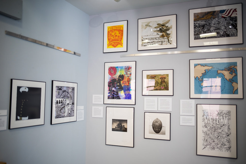 'Experiencing Veterans and Artists Collaboration,' a new exhibition on display at Manhattan College, offered veterans a chance to have their stories interpreted artistically. They met with artists, who in turn created pieces based on those stories.
