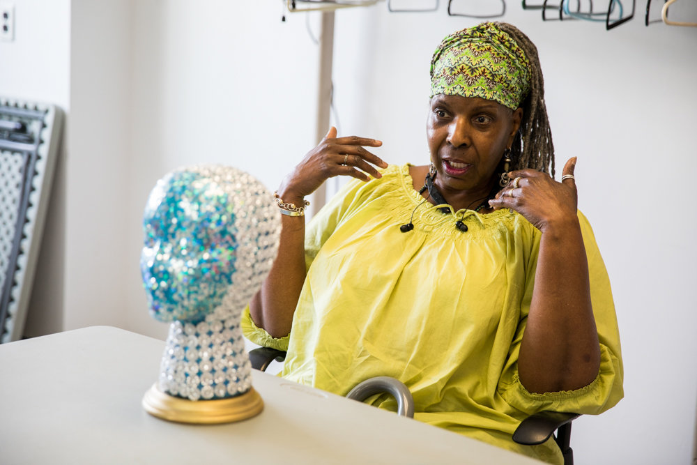Maurice Williams talks about what inspired her to start decorating Styrofoam heads. Six of Williams’ heady creations are on display at RSS-Riverdale Senior Services through June 22.