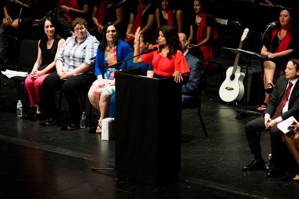 Actress Andrea Navedo talks about her journey from nearly being a high school dropout at DeWitt Clinton High School to a successful working actress during her keynote address to Clinton’s graduating Class of 2019. Navedo stars as Xiomara Villanueva in ‘Jane the Virgin.’