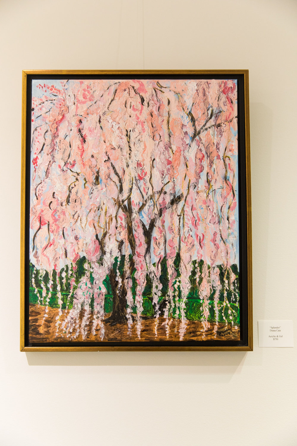 Diana Catz’s painting ‘Splendor’ is included in the exhibition ‘Tree Time,’ on display at The Riverdale Y on Arlington Avenue through Nov. 3.