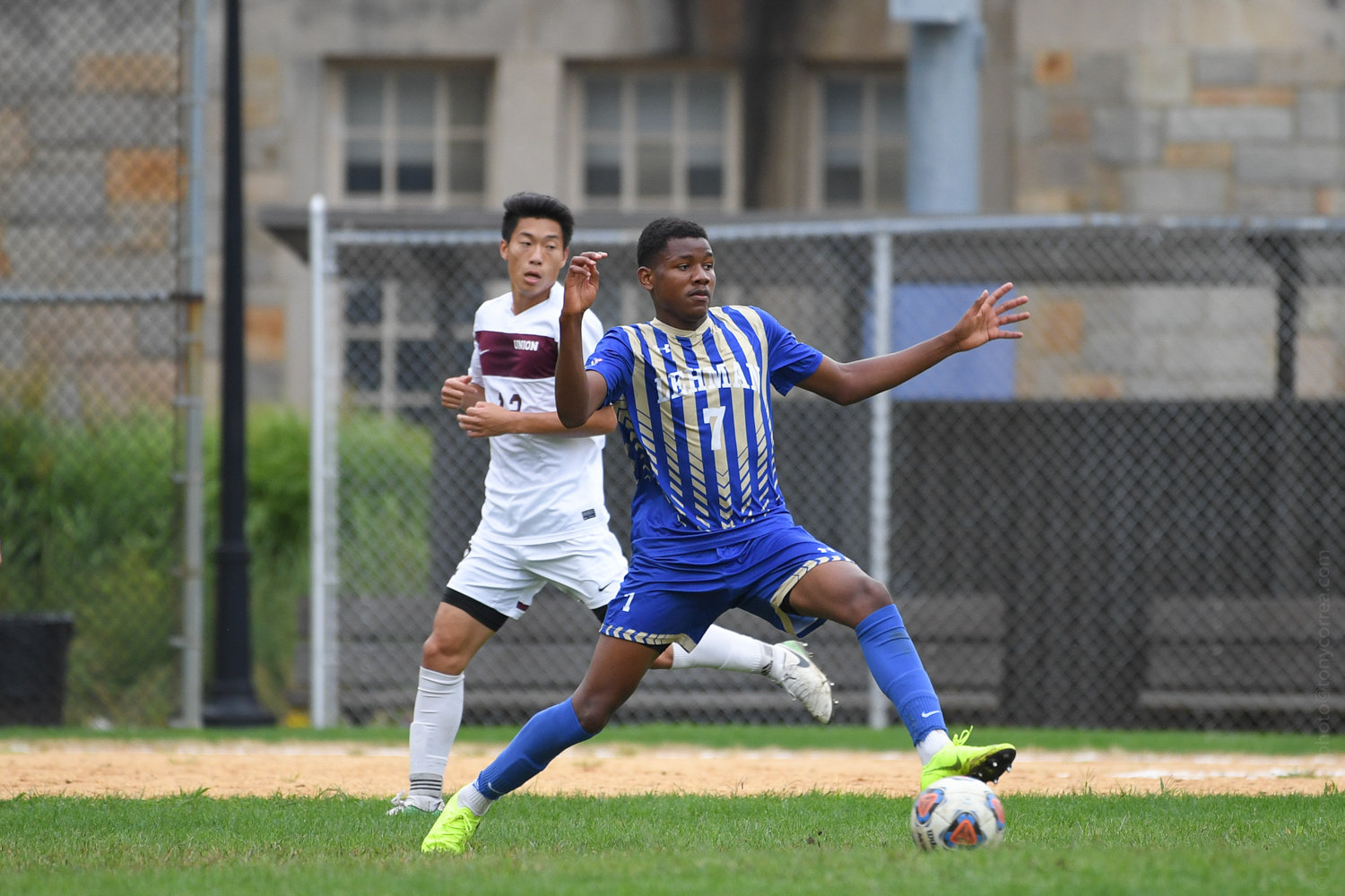 Mubarak Ouro’s goal gave Lehman an early lead over John Jay in the CUNYAC semifinals last week. But the Bloodhounds rallied to win and move on to the championship game.