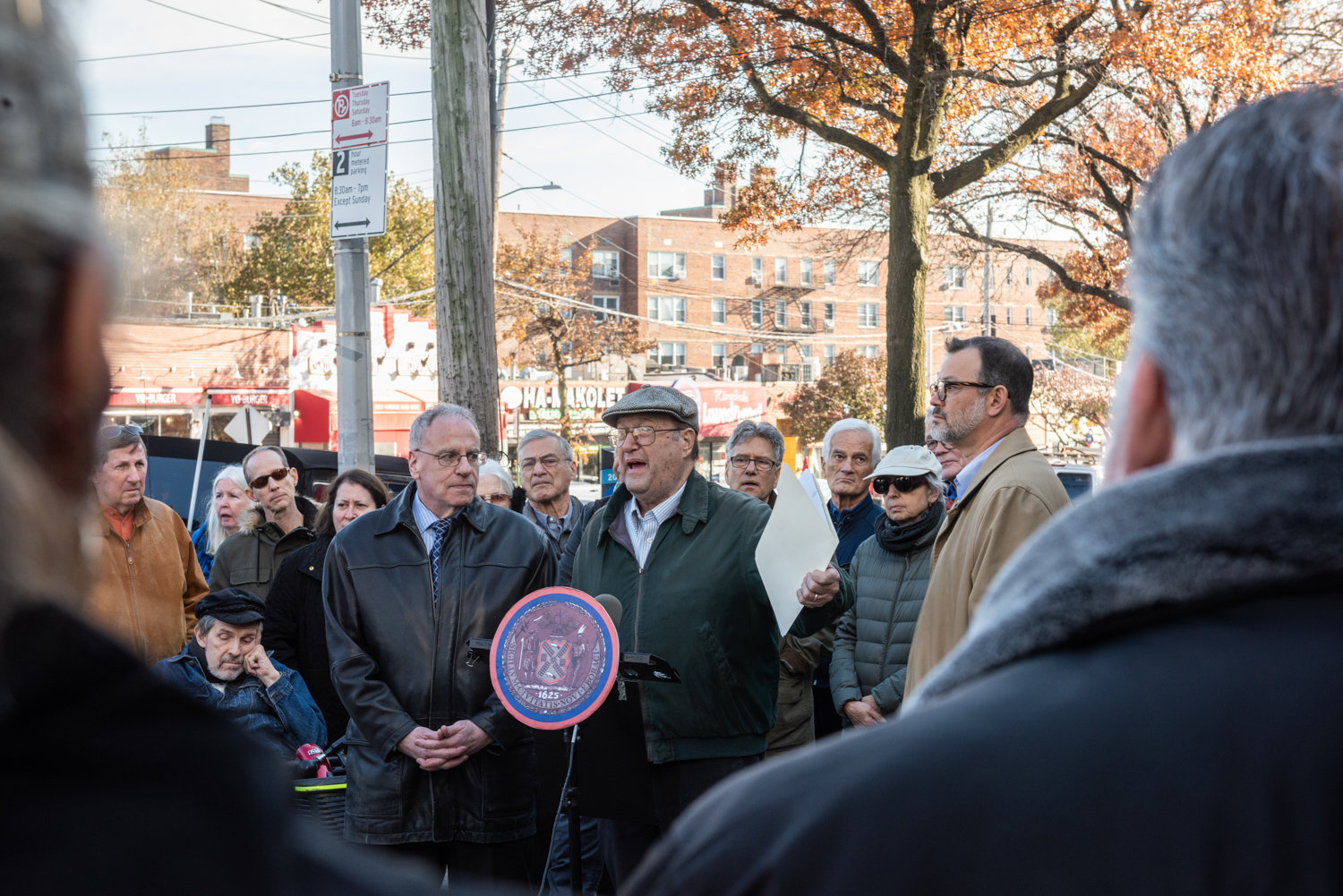 Jim Grossman, who lives less than a block from an empty lot on Riverdale Avenue near West 238th Street, speaks out against Montefiore Medical Center’s reported plan to build a 10-story health care facility there.