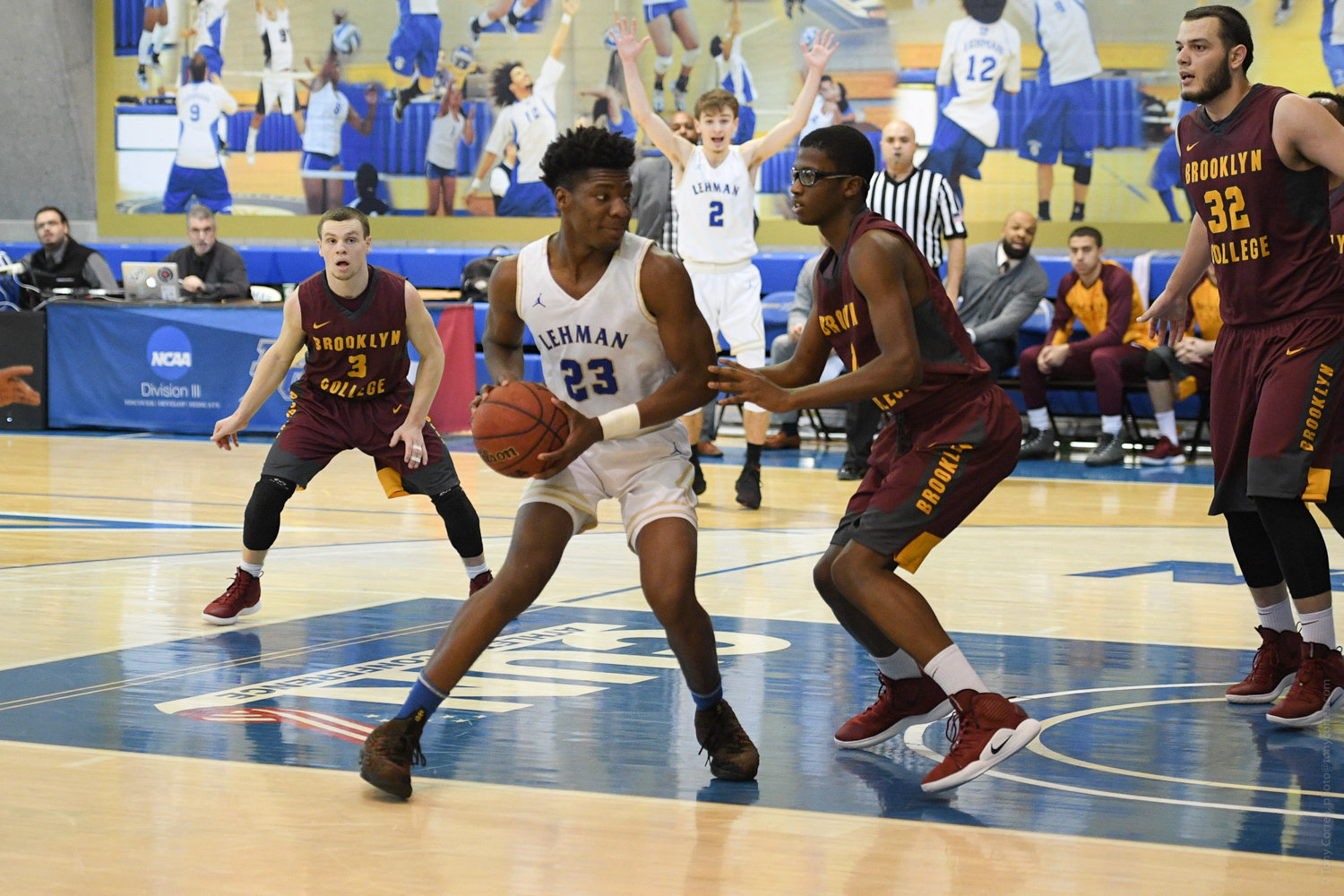 Lehman College junior Isaiah Geathers scored six of his 15 points in overtime in the Lightning’s three-point win over Keystone College last week.