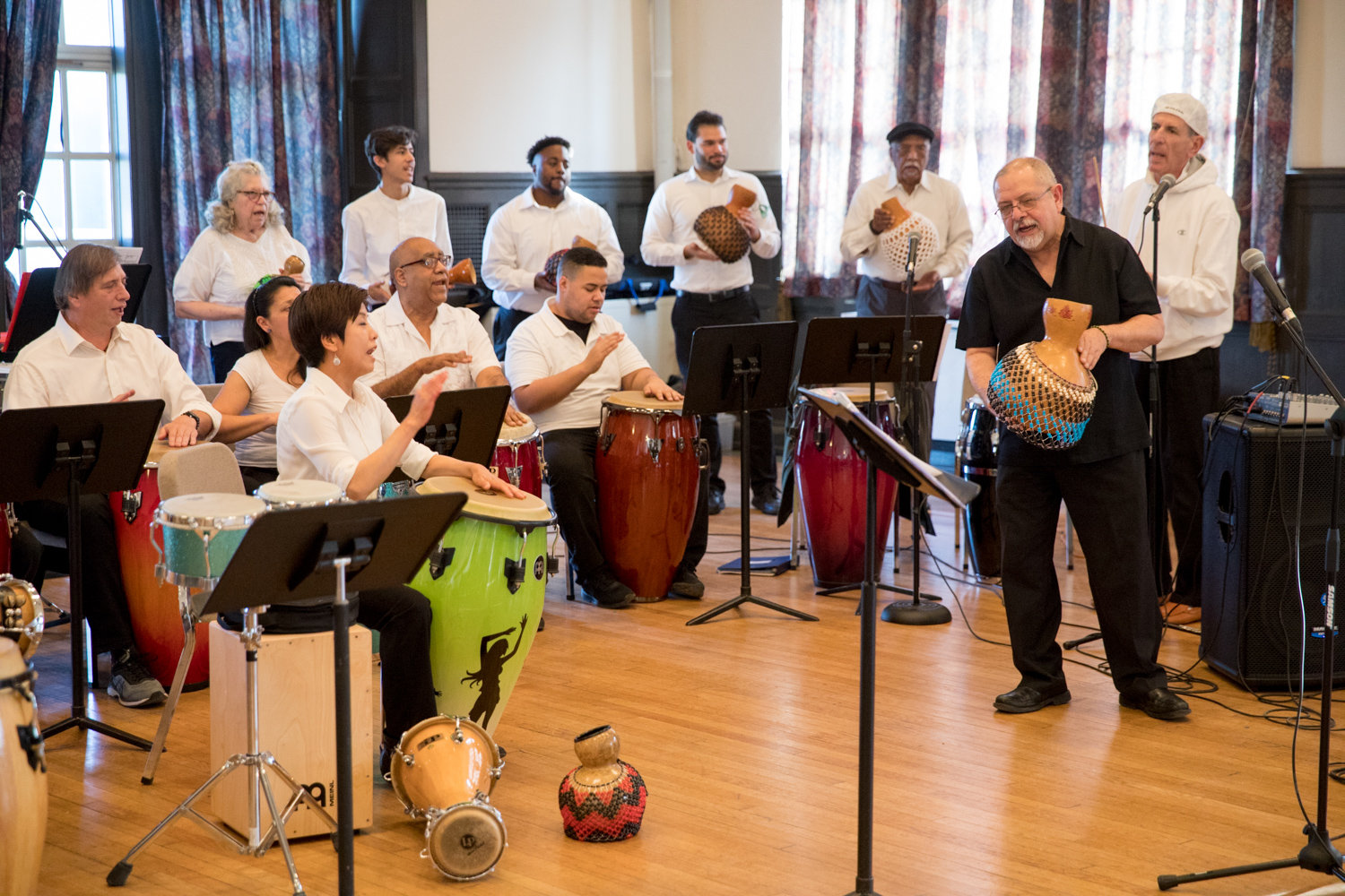 The Lehman College Percussion Ensemble performs during the school’s jazz festival Nov. 21.