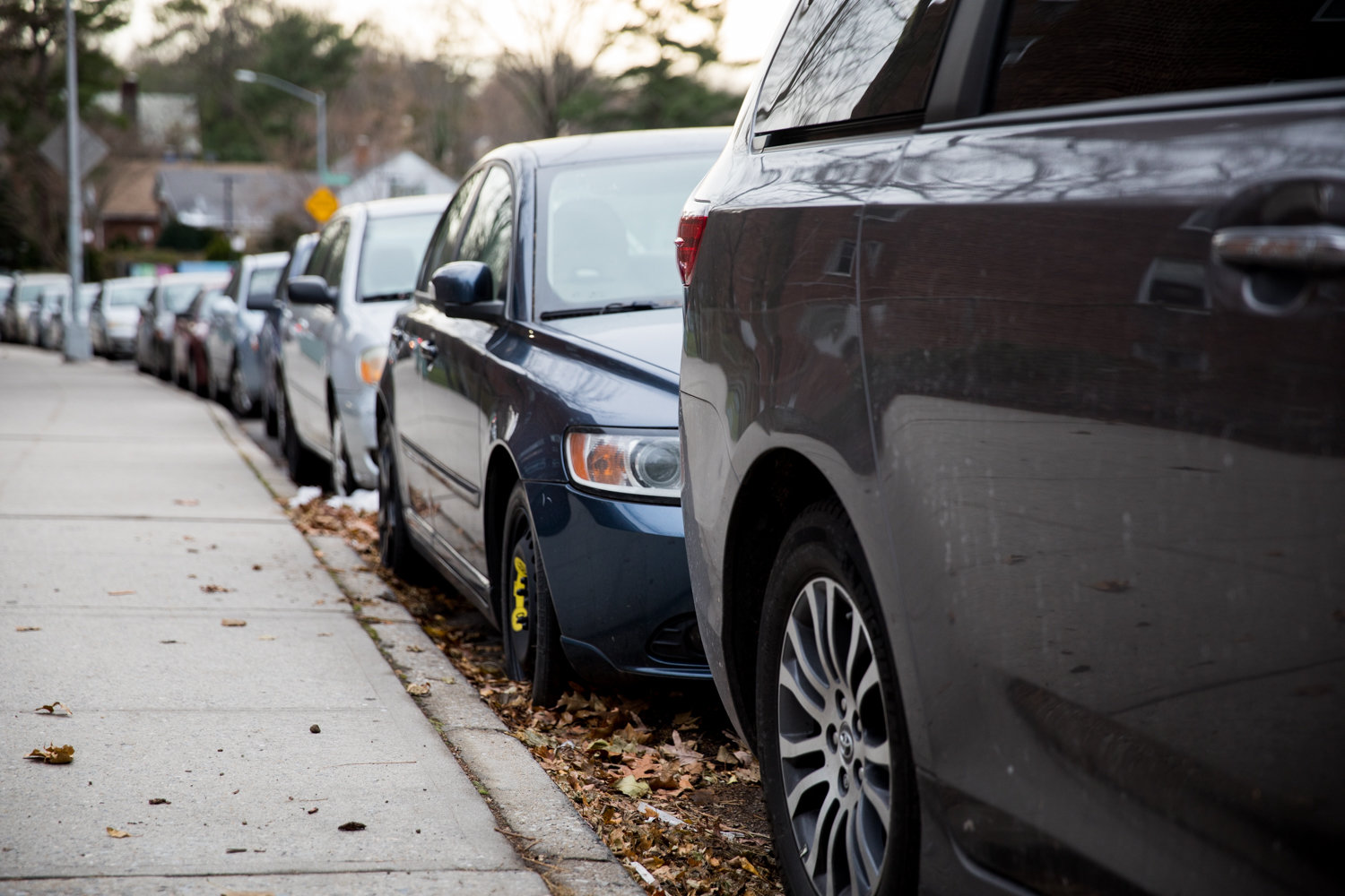 Cars are parked along Arlington Avenue between West 256th and West 259th streets, a stretch of road that can be occasionally difficult for finding a spot to leave your car behind.