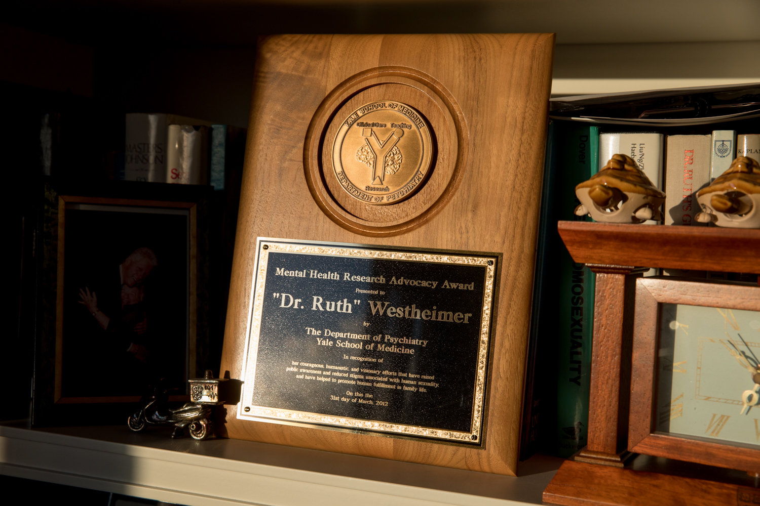 An award honoring Dr. Ruth K. Westheimer sits on a shelf in her Hudson Heights apartment. The famed sex therapist is no stranger to awards, and this May she’ll receive another one when American Associates Ben-Gurion University of the Negev in Israel give her an honorary doctorate to go with her real one.